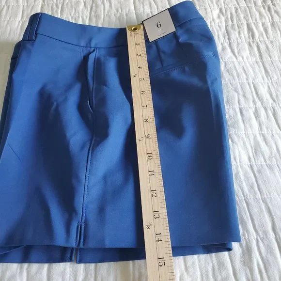 White House Black Market The 5” Smooth Stretch Short Dark Blue Quartz Si… - Picture 7 of 9